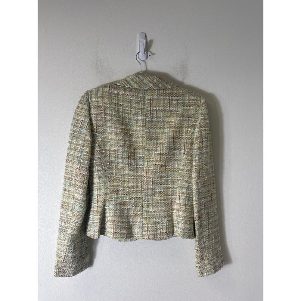 Tahari Light Green&Brown Tweed Skirt Suit Sz 4 - Picture 3 of 5